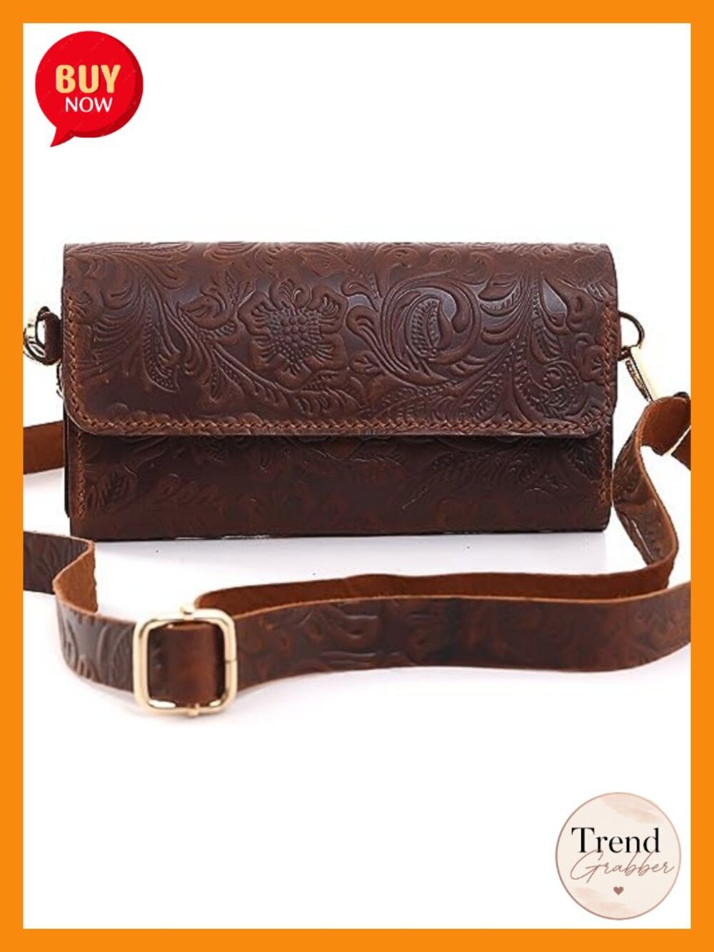 Handmade Leather Crossbody Shoulder Bag Adjustable Strap